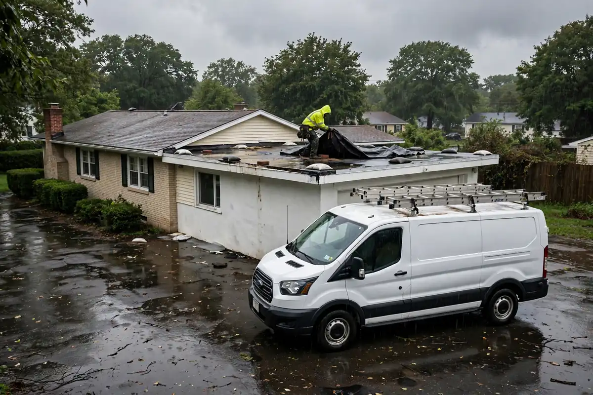 Reparación de emergencia de filtraciones de techo en Copiague, NY 11726