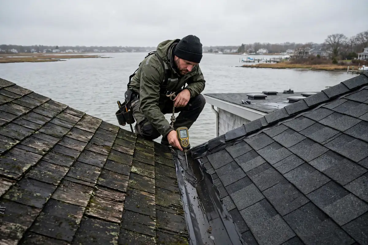 Detección de filtraciones de techo en Little East Neck, NY 11704