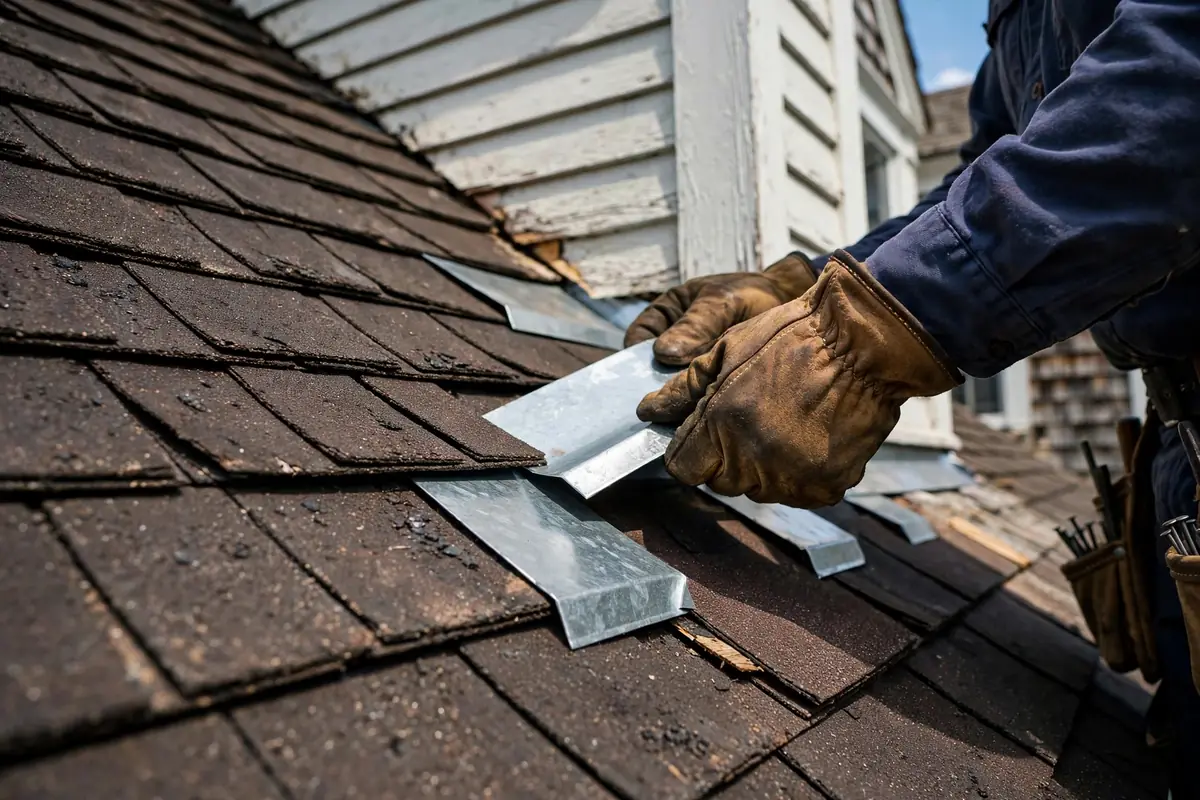 Reparación de tapajuntas de techo en Babylon Village, NY 11702