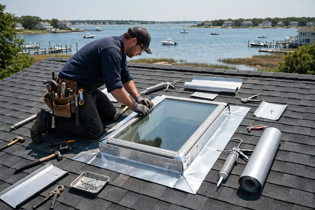 Reparación de tapajuntas de techo en Venetian Shores, NY 11757