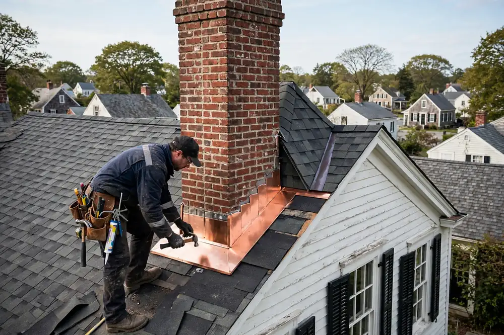 Reparación de tapajuntas de chimenea en Babylon Village, NY 11702