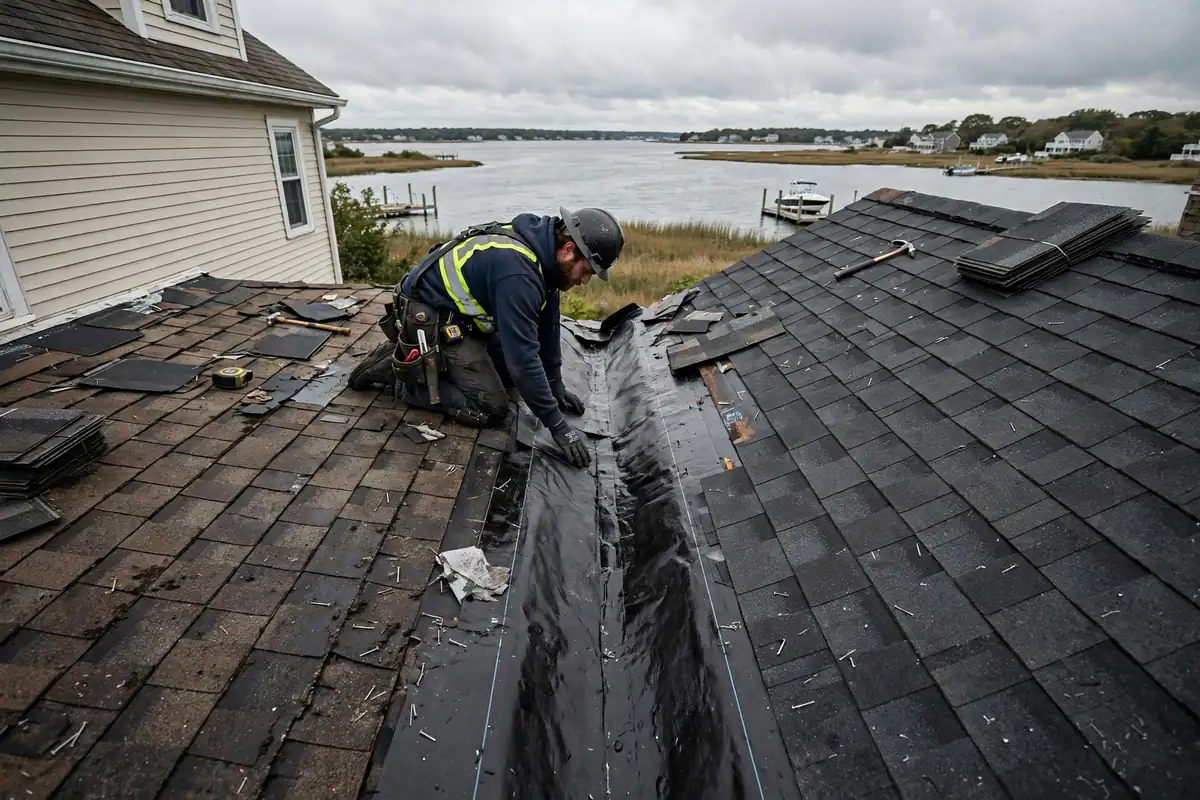 Reparación de filtraciones en valles del techo en Little East Neck, NY 11704