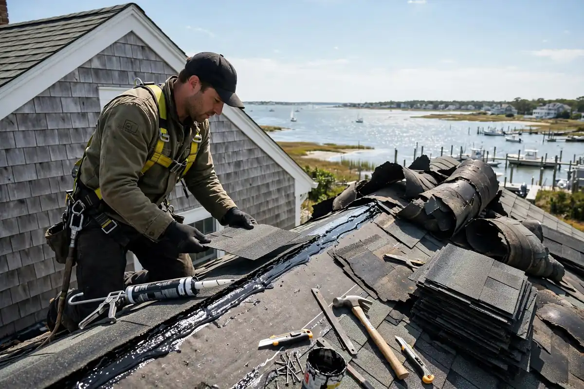 Reparación de filtraciones en techos de tejas asfálticas en Lindenhurst, NY 11757