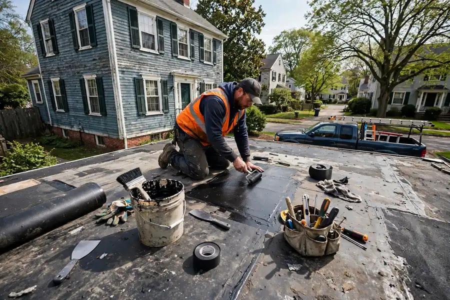 Reparación de filtraciones en techos planos en West Islip, NY 11795