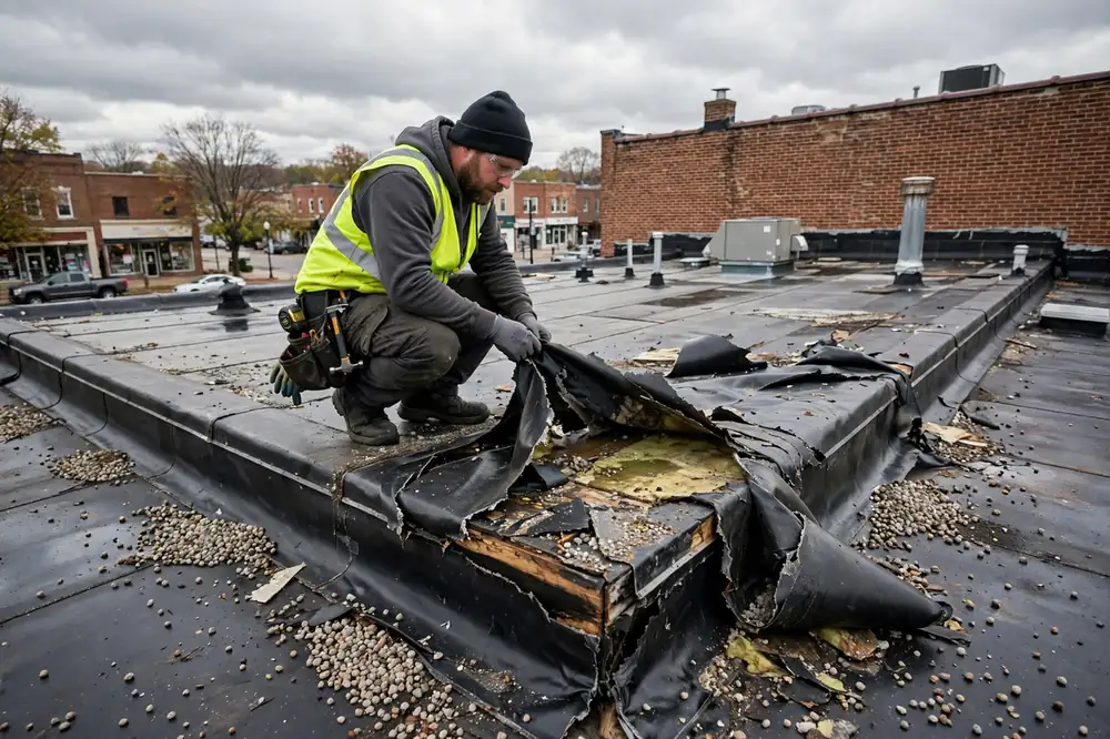 Reparación de filtraciones por daños de tormenta en Village Center, NY 11704