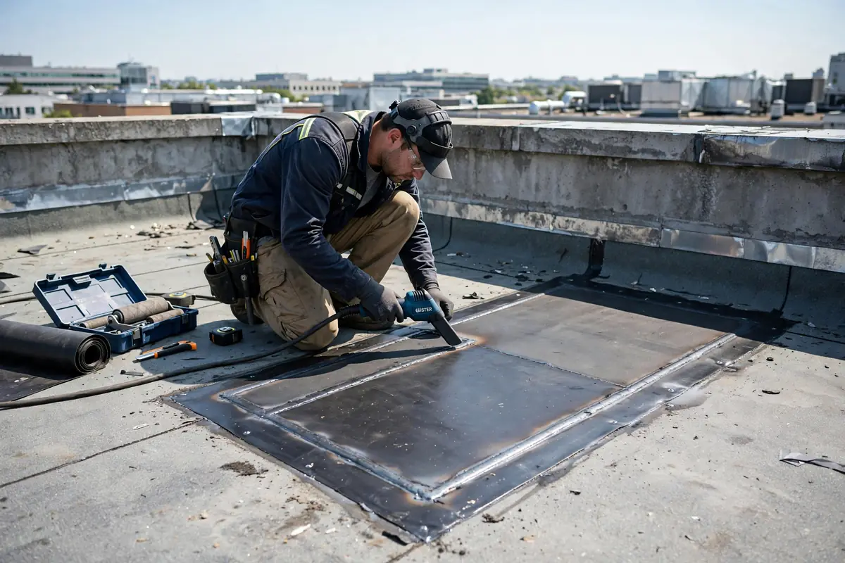 Reparación de filtraciones en techos planos en West Babylon, NY