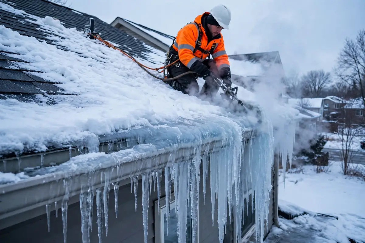 Reparación de filtraciones por diques de hielo en West Babylon, NY